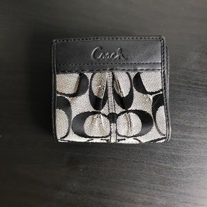 Black and Gray Coach Signature Wallet